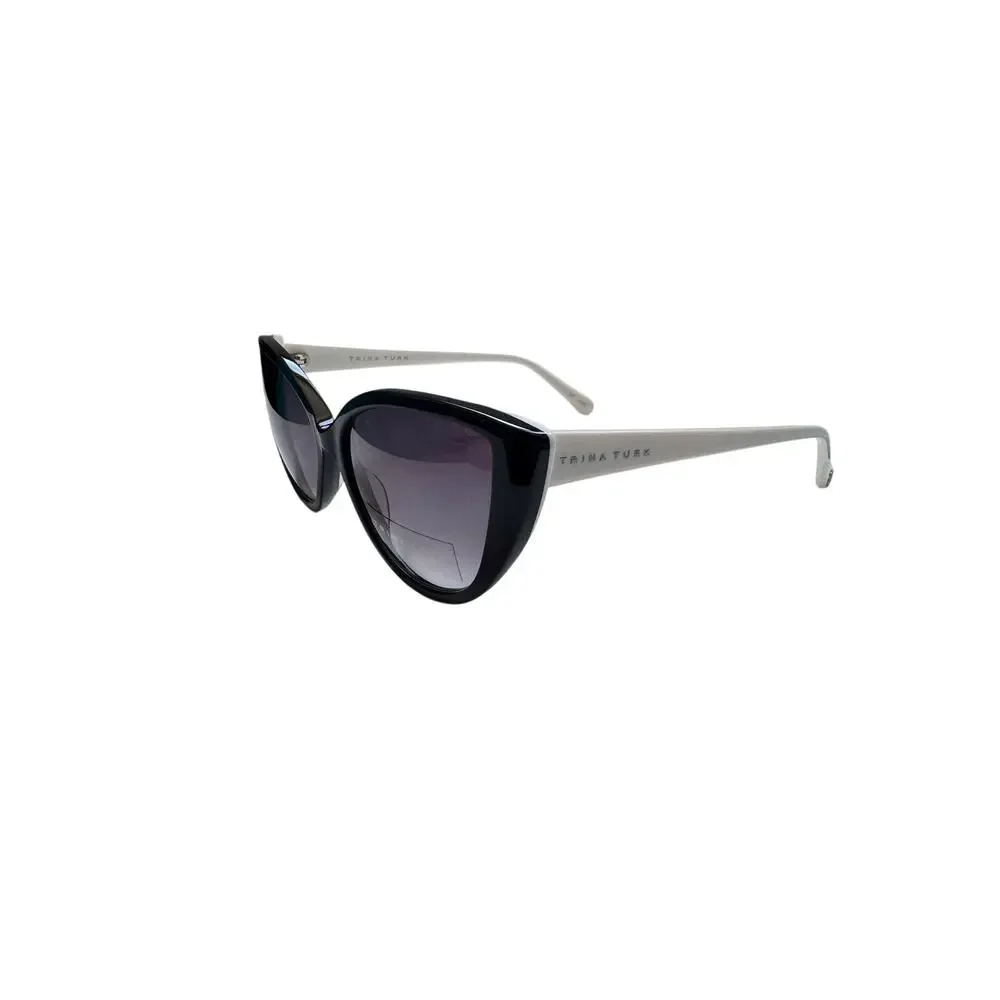 NEW Trina Turk Black and White Flores Cat Eye Sunglasses
